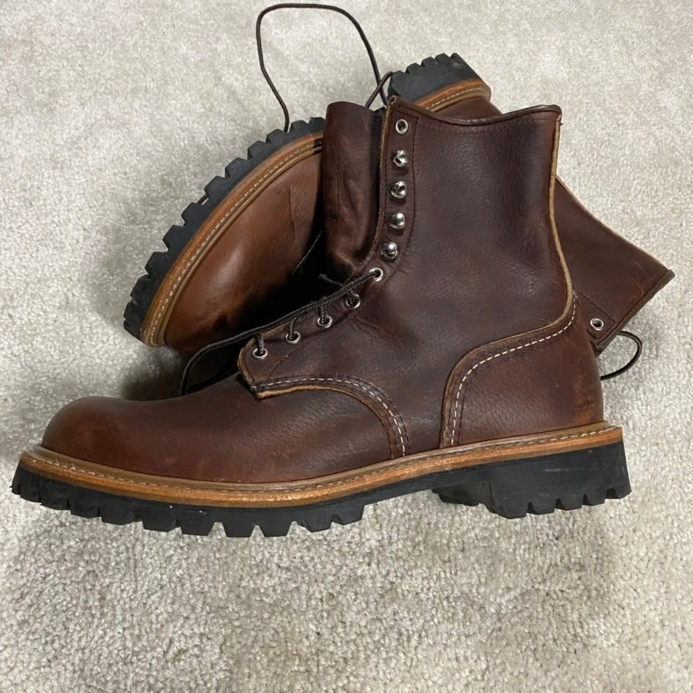 Red Wing Heritage 4585 Logger Boots Mens 11 D Brown Leather Vibram Lug Sole